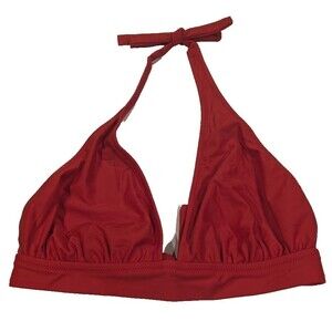 J. Crew Red Halter Bikini Top Swimsuit Tie Neck S